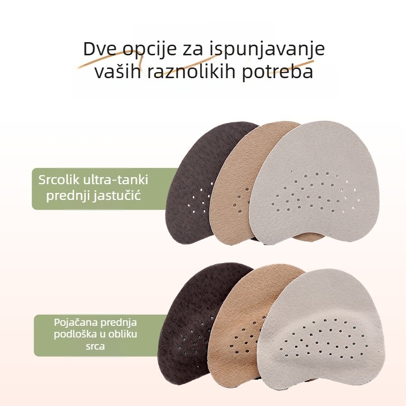 Prednja protuklizna uložak od svinjske kože za tenisice, casual i radne cipele (svinjska koža; ulošak za upijanje znoja; polu-ulošak; unisex)