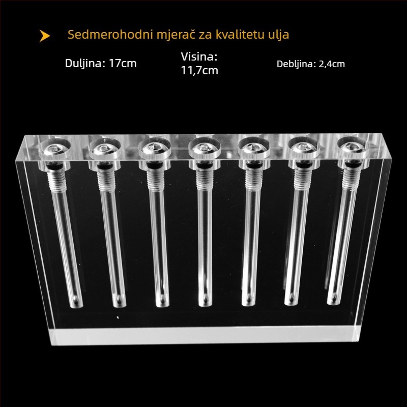 Tester viskoznosti automobilskog ulja i comparator kvalitete ulja s demonstracijskom staklenom postavom