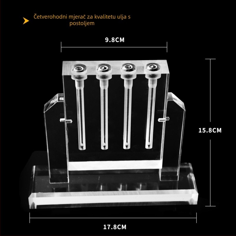 Tester viskoznosti automobilskog ulja i comparator kvalitete ulja s demonstracijskom staklenom postavom
