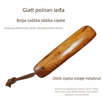 Solid Wood Shoehorn – Kućni i putni dodatak, književni retro stil