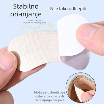 Silikonska protuklizna jastučić za petu, model Anti-scratch heel, pogodna za tenisice, kožne cipele, sandale, casual i radnu obuću, polovični ulošak za svakodnevnu upotrebu