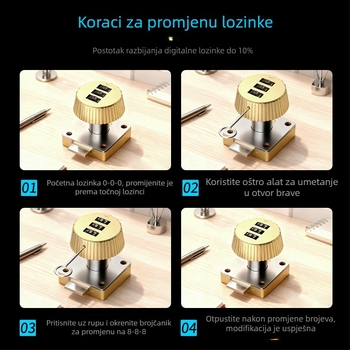 Koda za zaključavanje namještaja s lozinkom i skrivenim mehaničkim dizajnom | Prikladno za drvena vrata | Materijal: cinkova legura, ABS, mangan čelik | Marka: Dingsen | Stil: moderni minimalistički