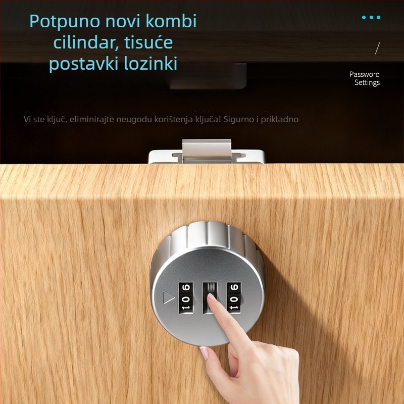 Koda za zaključavanje namještaja s lozinkom i skrivenim mehaničkim dizajnom | Prikladno za drvena vrata | Materijal: cinkova legura, ABS, mangan čelik | Marka: Dingsen | Stil: moderni minimalistički