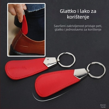 Kožni-metalni cipohvat s kukom za vješanje, kompaktan i prijenosan za jednostavno obuvanje
