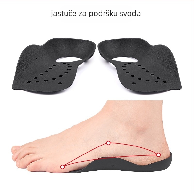 TPR ortopedna uloška za plosko stopalo, perforirana, oblik sedam točaka, polovični ulojak, za odrasle, unisex, za čizme i casual cipele