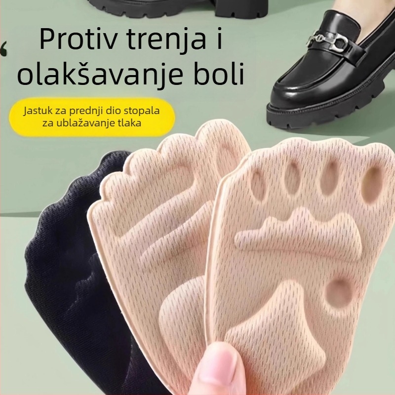 Prednja pločica uloška – polučinična samoljepljiva, protuklizna, protiv bolova, povećava visinu; pogodna za sportske, kožne, casual, platnene i radne cipele