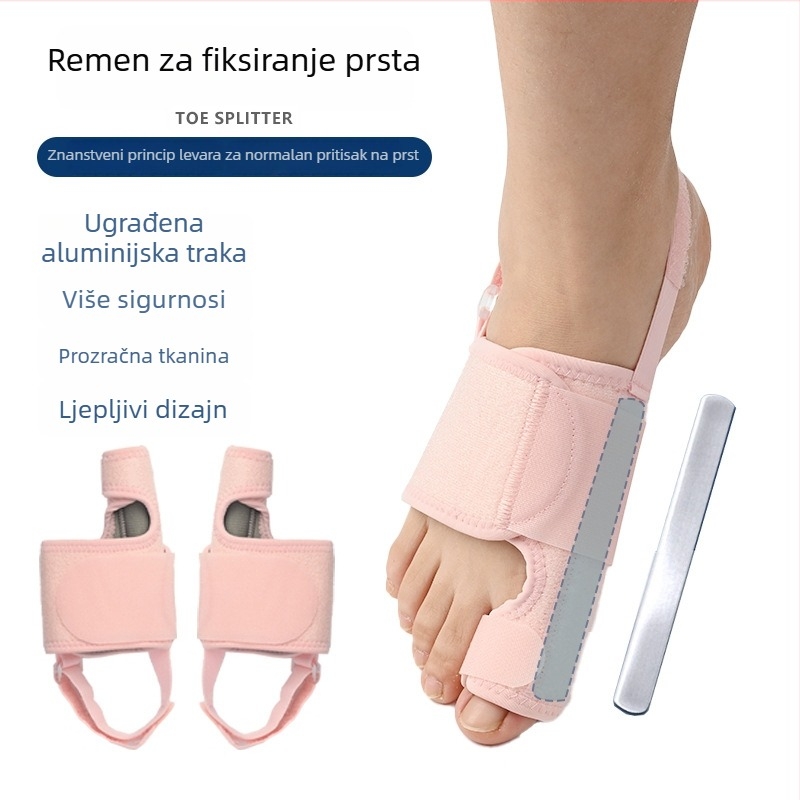 Korektor Hallux valgus za veliki prst s odvojivačem prstiju i Velcro kopčom — dnevno-noćna zaštita ortoza