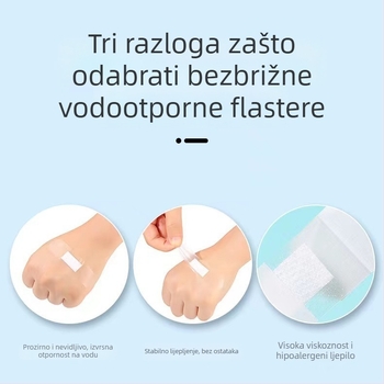 Jednokratni vodootporni flasteri za bebe, prozirne i dišuće, 60 komada u kutiji