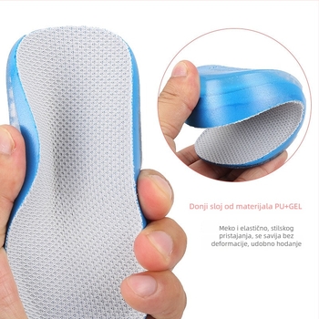 Uložak za povećanje visine u cipelama: mrežasti materijal, PU i gel; pola uloška za petu; svakodnevni stil; unisex