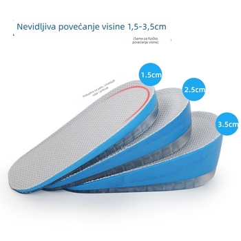 Uložak za povećanje visine u cipelama: mrežasti materijal, PU i gel; pola uloška za petu; svakodnevni stil; unisex