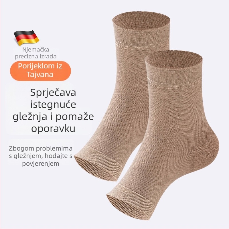 Zaštita gležnja za sport – lagana, prozračna, zaštita od uganuća, pogodna za nogomet, košarku i trčanje; materijal: poliester vlakno