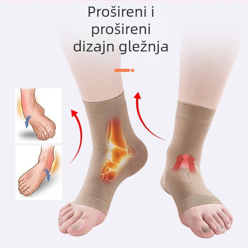 Zaštita gležnja za sport – lagana, prozračna, zaštita od uganuća, pogodna za nogomet, košarku i trčanje; materijal: poliester vlakno
