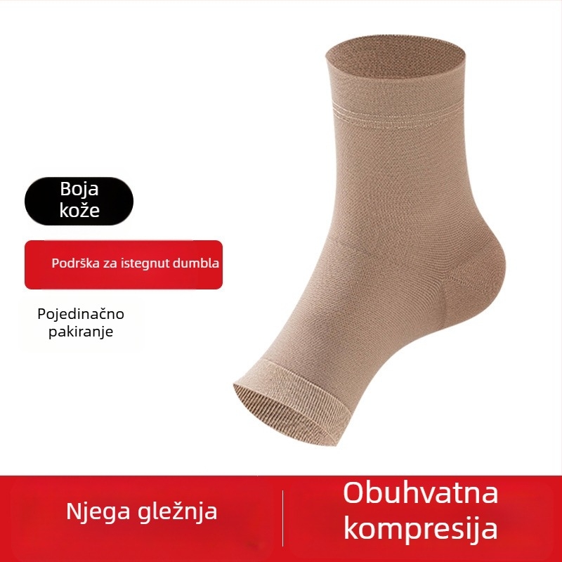 Zaštita gležnja za sport – lagana, prozračna, zaštita od uganuća, pogodna za nogomet, košarku i trčanje; materijal: poliester vlakno