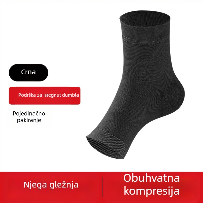 Zaštita gležnja za sport – lagana, prozračna, zaštita od uganuća, pogodna za nogomet, košarku i trčanje; materijal: poliester vlakno