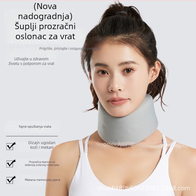 Prozračni vratni ovratnik za ured i dom, podrška vratnoj kralježnici, korekcija prednjeg nagiba glave, fizioterapijska ortoza vrata, ljetni model