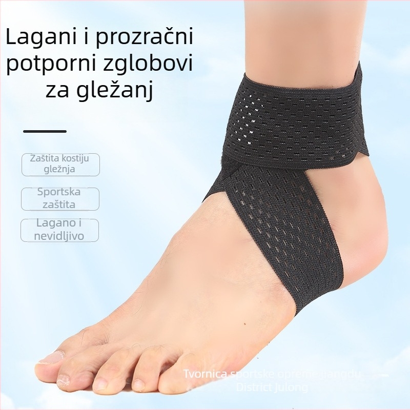 Zaštitnik gležnja za odrasle, poliesterski materijal, pogodan za nogomet, košarku i odbojku, stabilizacija gležnja kod uganuća