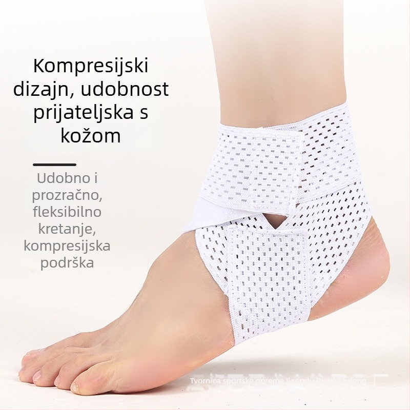 Zaštitnik gležnja za odrasle, poliesterski materijal, pogodan za nogomet, košarku i odbojku, stabilizacija gležnja kod uganuća