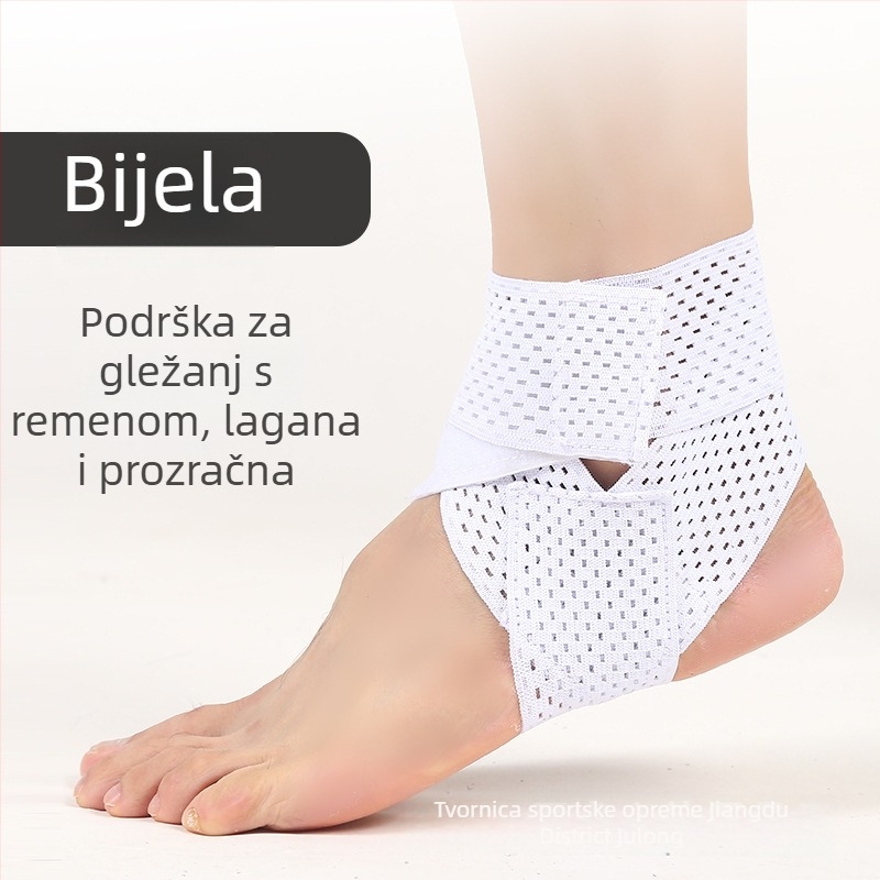 Zaštitnik gležnja za odrasle, poliesterski materijal, pogodan za nogomet, košarku i odbojku, stabilizacija gležnja kod uganuća