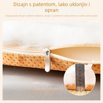 Jastuk za sjedenje — Imitacija zajeće dlake; Punjac: spužva; Minimalistički stil; Pogodno za dnevni boravak, spavaću sobu, studij, ured i blagovaonicu; Zimsko izdanje 2025