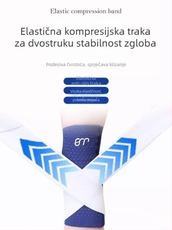 Orteza gležnja - lagana, sa trakom za kompresiju, od najlona, za odrasle, za trčanje, košarku, planinarenje, nogomet
