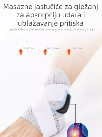 Orteza gležnja - lagana, sa trakom za kompresiju, od najlona, za odrasle, za trčanje, košarku, planinarenje, nogomet
