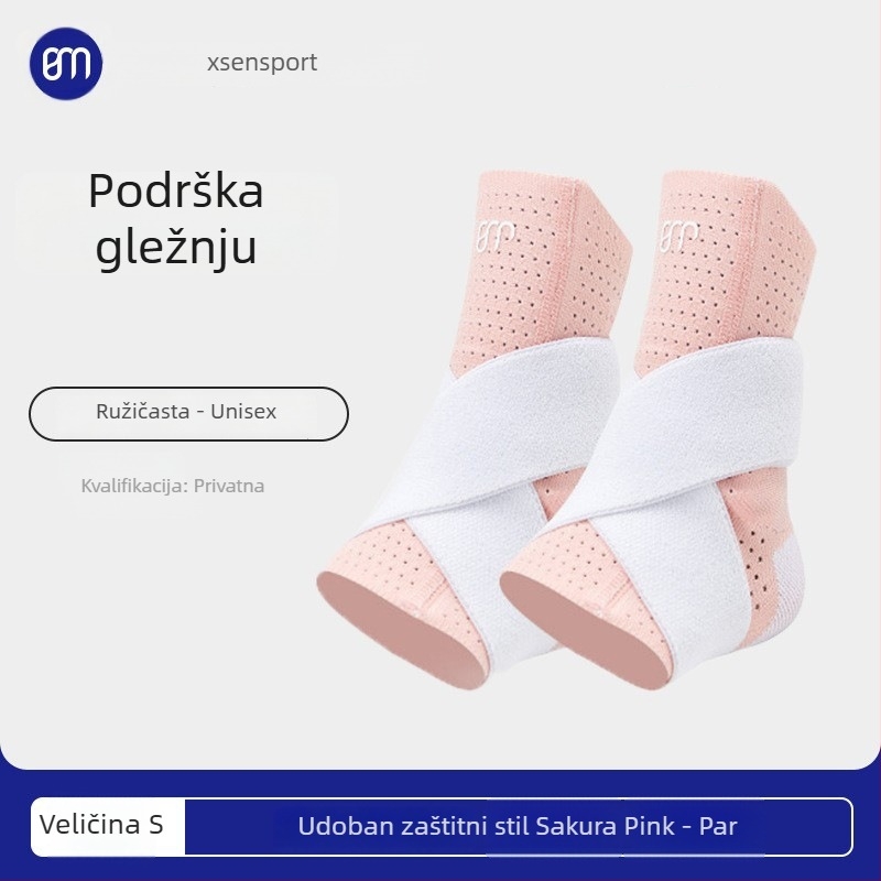 Orteza gležnja - lagana, sa trakom za kompresiju, od najlona, za odrasle, za trčanje, košarku, planinarenje, nogomet