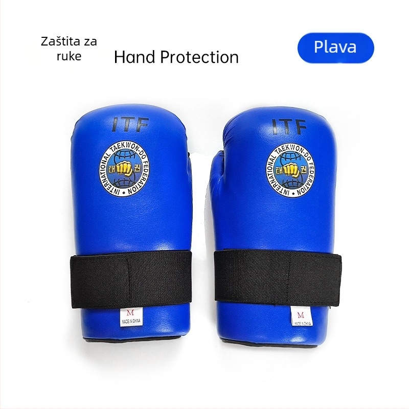 ITF set zaštitne opreme za ruke i noge za Taekwondo — zaštita dlanova, zglobova i gležnjeva; tijelo od spužve; ITF Taekwondo