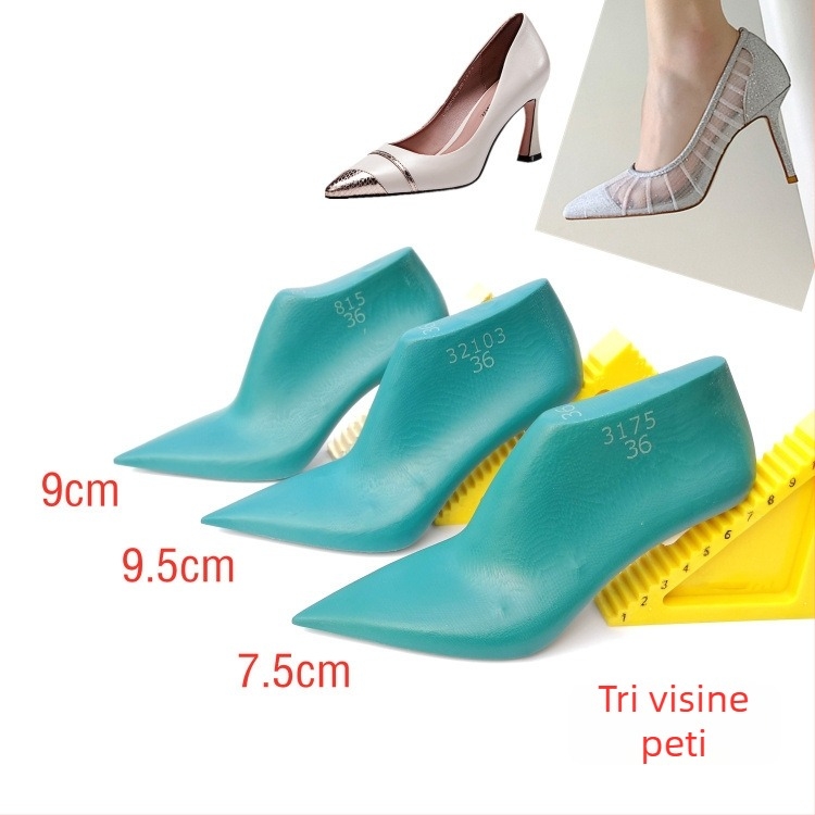 Ženske kožne salonke s 9 cm visokim petom, mrežasti detalj, oštri nos, model 815