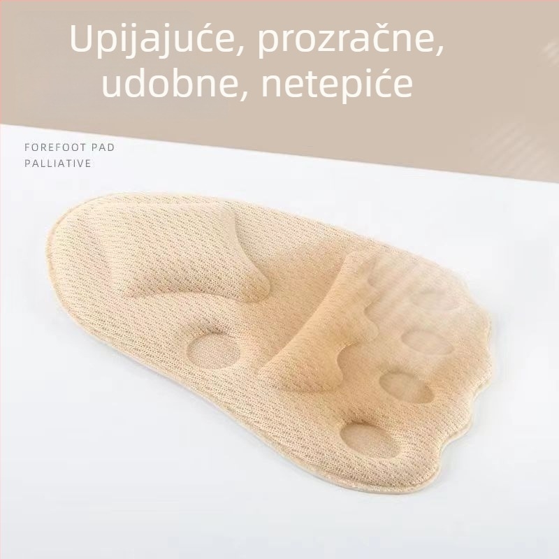 Prednji dio uloška za stopalo – samoljepljiv, protiv klizanja, ublažava bol, upija znoj, mekana potplata