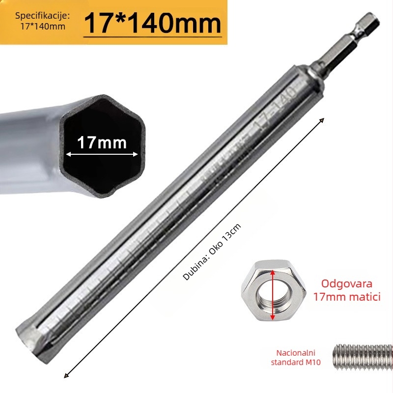 Prošireni ključ s glavom odvijača za niveliranje za stropnu šuplju laganu čeličnu konstrukciju (Marka: Qian Qi; Uvoz: Ne; Prilagodba: Ne)