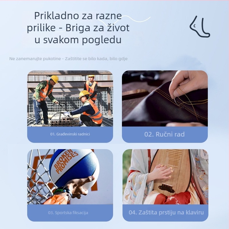 Prozračni patch za ispucalu kožu ruku i stopala, platneni Band-Aid, protuklizna funkcija, rok trajanja 2 godine, univerzalna primjena, pojedinačno pakirano