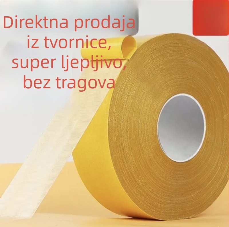 Dvostrana ljepilna traka s mrežastom tkaninom, snažna i prozirna, bez ostataka, za učvršćivanje produžnih utičnica i svadbene tepihe, protuklizno ljepilo s vodootpornom podlogom
