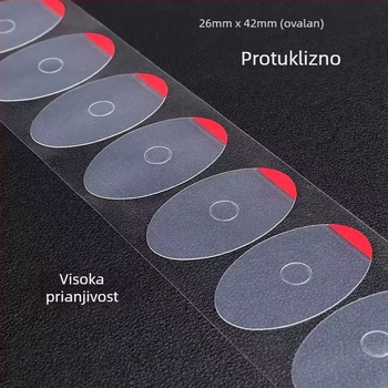 Protuklizne naljepnice za obradu naočala | PET osnova, akrilno ljepilo, debljina 0,08 mm, temperaturna otpornost 0–130 °C, visoka adhezija