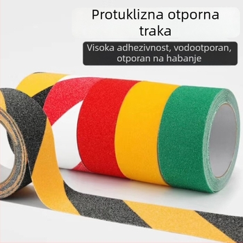 Protisklizna traka od PVC-a, debljina 0,7 mm, otporna na temperaturu -20 do 80 °C, ljepilo osjetljivo na pritisak, pogodna za glatke površine