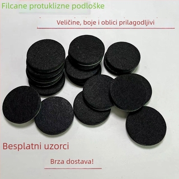 Filc podloške za noge namještaja, okrugle, promjer 20–35 mm, debljina 1–5 mm, protuklizne, zvučnu izolaciju, bež i crna