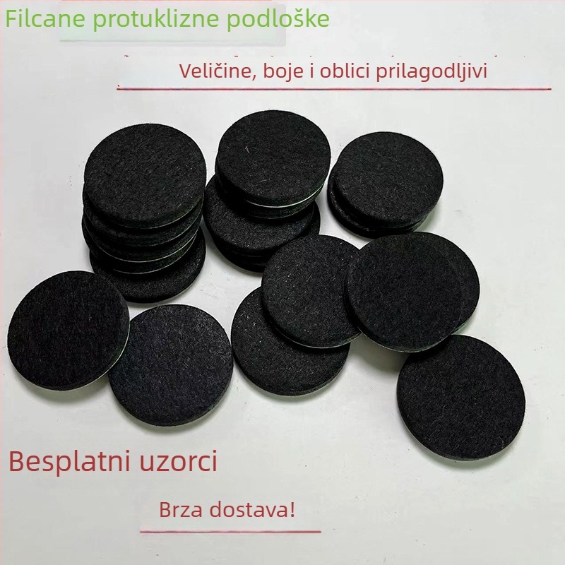 Filc podloške za noge namještaja, okrugle, promjer 20–35 mm, debljina 1–5 mm, protuklizne, zvučnu izolaciju, bež i crna