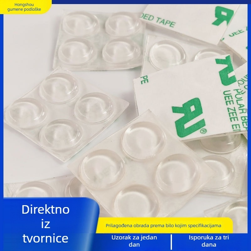 13×5,5 mm polusferično prozirno silikon podmetače za noge namještaja – zaštita od udara i protukliznost