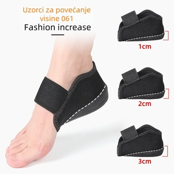 Jastučić za petu s povećanjem visine | Uložak za petu s apsorpcijom udara i protiv klizanja od silikona; materijali: silikon, najlon, elastan; pogodno za tenisice, kožne cipele, čizme