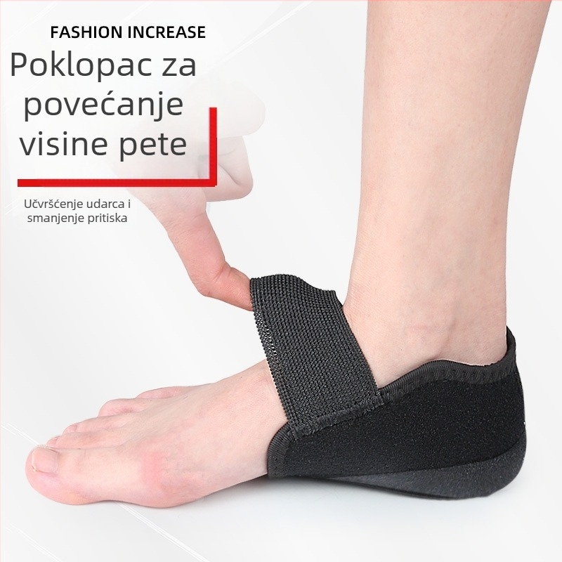 Jastučić za petu s povećanjem visine | Uložak za petu s apsorpcijom udara i protiv klizanja od silikona; materijali: silikon, najlon, elastan; pogodno za tenisice, kožne cipele, čizme