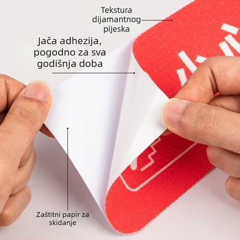 PVC protuklizna naljepnica za stepenice, upozorenje, otporna na habanje, vodootporna, laminirani HD tisak, dimenzije 10×60 cm