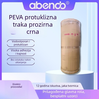PEVA prozirna crna jednostruka protuklizna traka za kupaonicu – rola 1.21 m x 150 m, teksture: lychee, masonry, gravel
