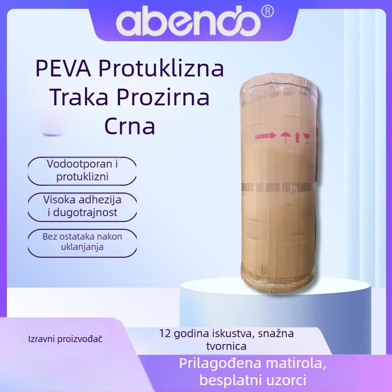 PEVA prozirna crna jednostruka protuklizna traka za kupaonicu – rola 1.21 m x 150 m, teksture: lychee, masonry, gravel