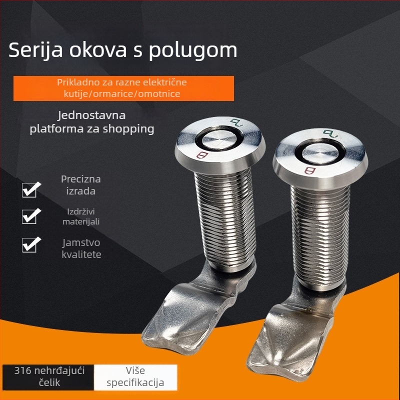Cilindrični zaključavač od nehrđajućeg čelika – mehanički zaključavač, 304 nehrđajući čelik, industrijski stil, univerzalna primjena