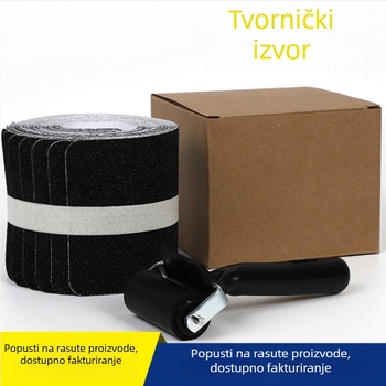 Matne crne protuklizne trake za stepenice, otporne na habanje, samoljepljive trake za stepenice, duljine 61/76/81 cm, širine 10/15 cm, debljina prilagodljiva