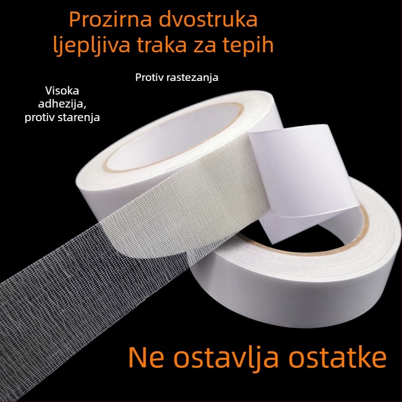 Traka s tkanine za tepihe, visoka adhezija, s ljepilom na stražnjoj strani, jezgro 76 mm, otpornost na temperaturu 77/88