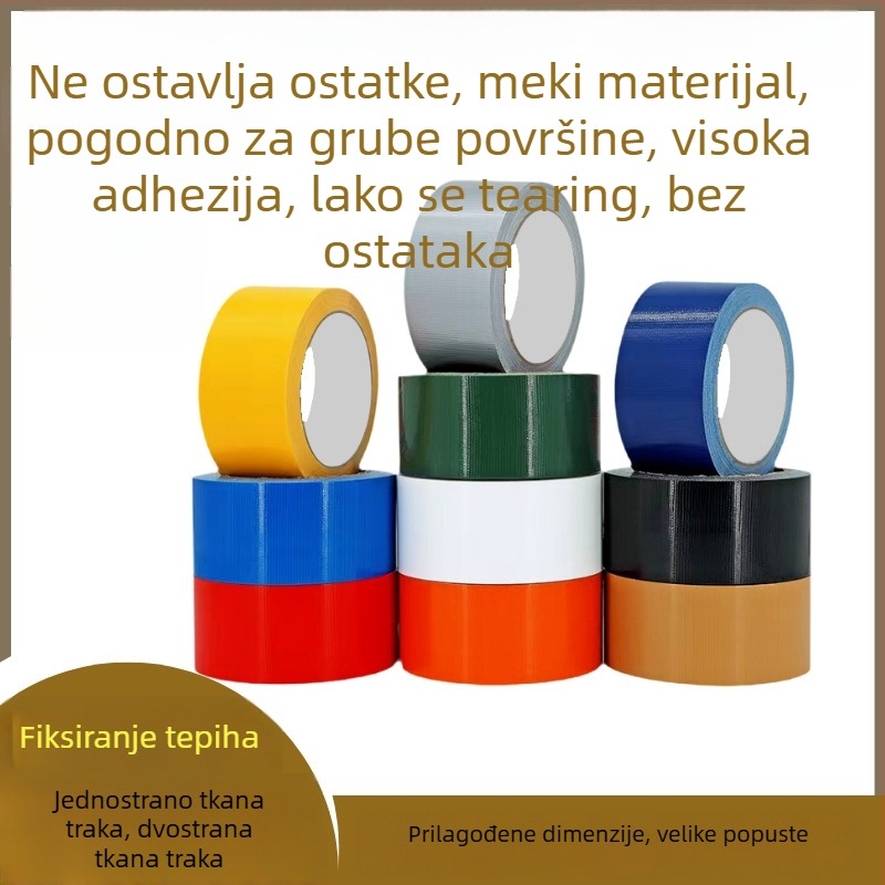 Traka s tkanine za tepihe, visoka adhezija, s ljepilom na stražnjoj strani, jezgro 76 mm, otpornost na temperaturu 77/88