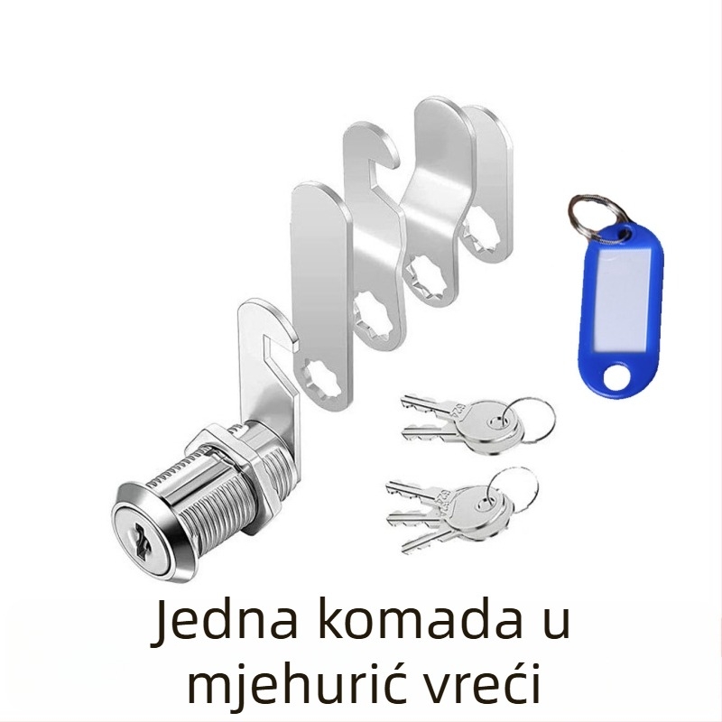 RV brava za ormar s okretljivim jezičkom, komplet od 5 komada s 5 ključeva, model 103-16, Jia Yang