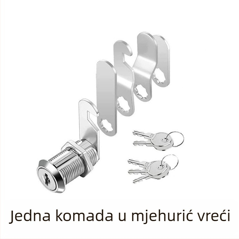 RV brava za ormar s okretljivim jezičkom, komplet od 5 komada s 5 ključeva, model 103-16, Jia Yang