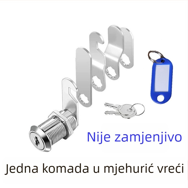 RV brava za ormar s okretljivim jezičkom, komplet od 5 komada s 5 ključeva, model 103-16, Jia Yang