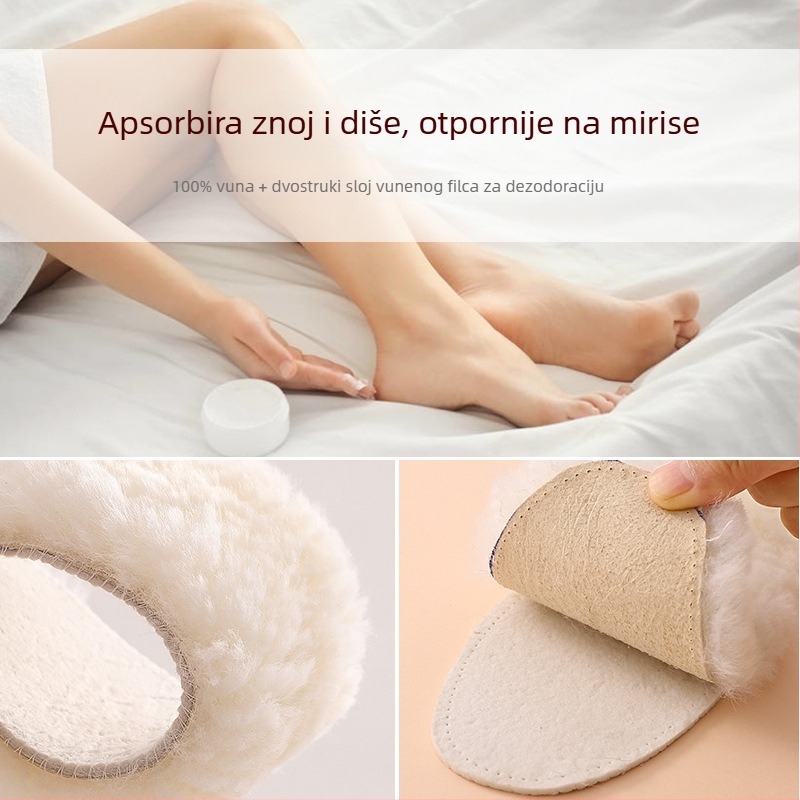 Uložak za cipele od ovčje vune s krznom, potpuno podstavljen, topao zimi, model Wool 0521, unisex